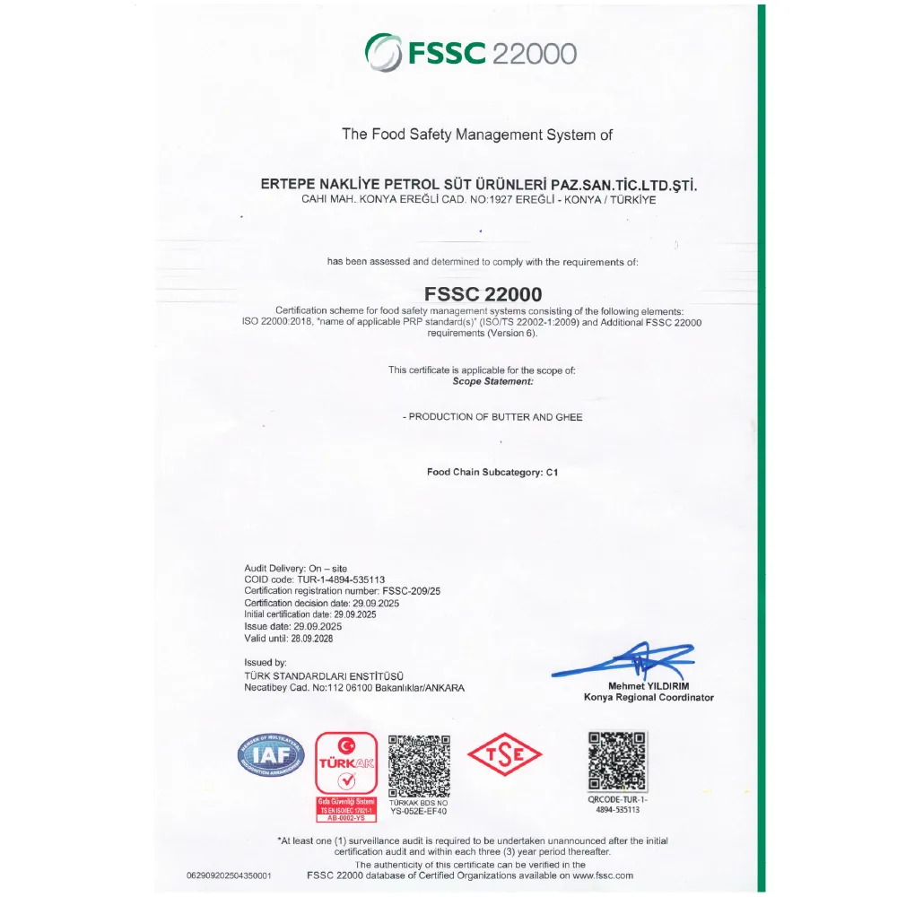 TSE - FSSC 22000 BELGESİ